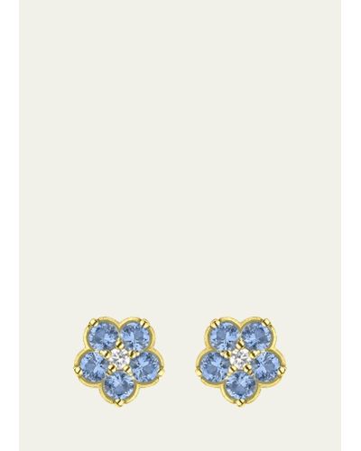 Paul Morelli 18k Gold Wild Child Blue Sapphire Earrings - White