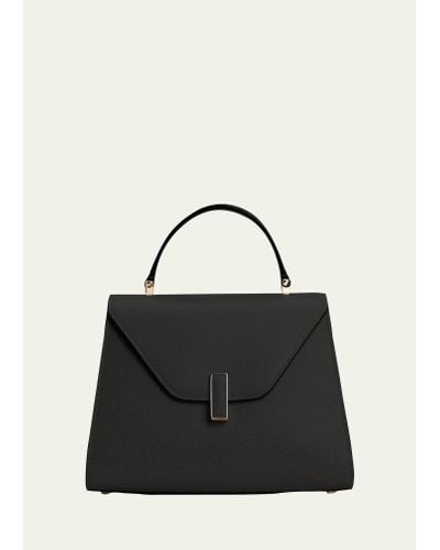 Valextra Iside Mini Leather Satchel Bag - Black