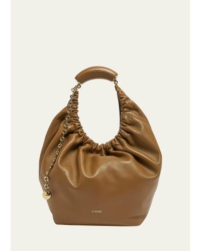 Loewe Squeeze Medium Shoulder Bag In Napa Leather - Metallic