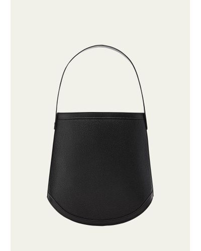 SAVETTE Large Zip Leather Bucket Bag - White
