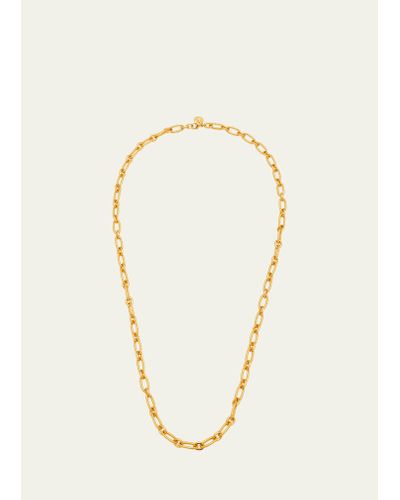 Ben-Amun Long Textured Chain-link Necklace - Metallic