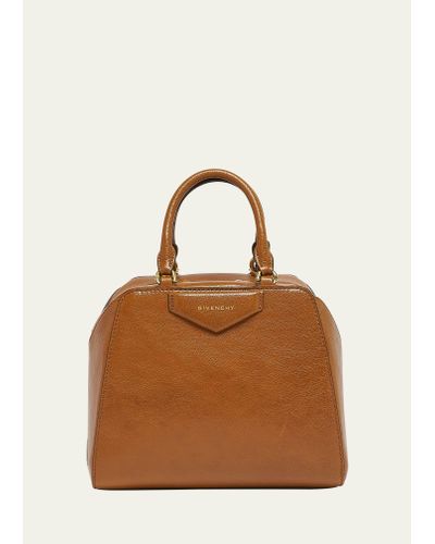 Givenchy Antigona Top-handle Bag In Shiny Tumbled Leather - Brown