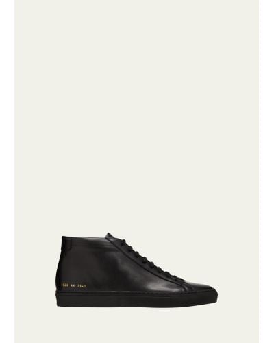 Common Projects Achilles Leather Mid-top Sneakers - Black