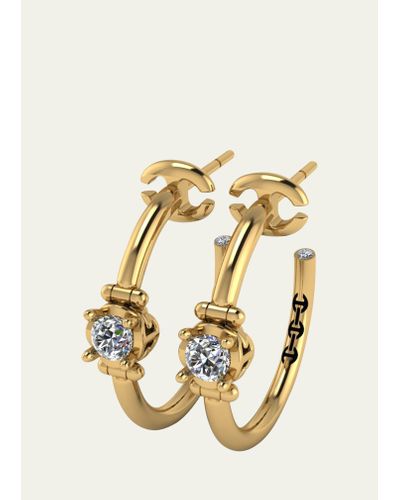 Hoorsenbuhs 18k Yellow Gold Hoop Earrings With Diamonds - Metallic