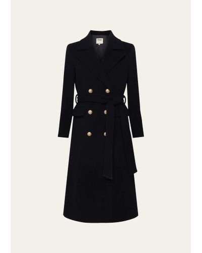 L'Agence Olina Double-breasted Belted Coat - Black