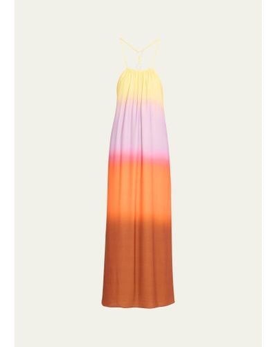 Jonathan Simkhai Sunset Ombre Cinta Maxi Dress - Pink