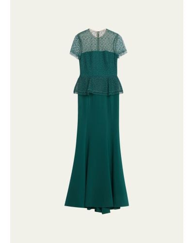 Jason Wu Corded Geo Lace Gown - Green
