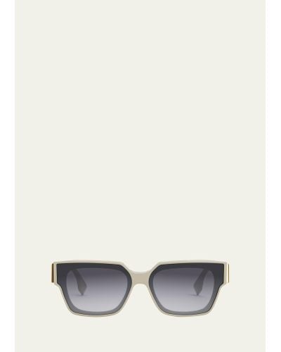 Fendi Oversized F Square Acetate Sunglasses - White