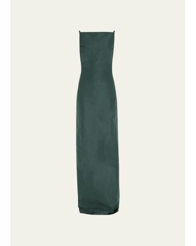 Ralph Lauren Collection Krystina Silk Column Evening Gown - Green