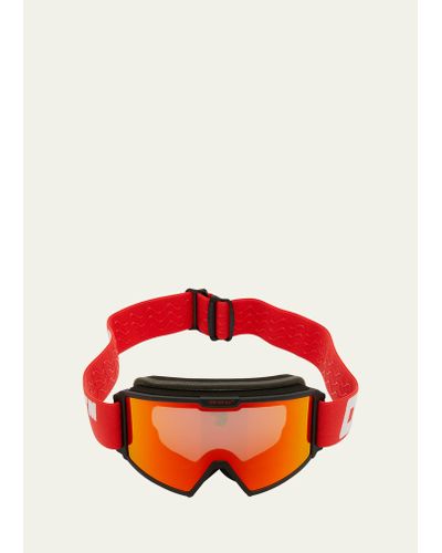 Off-White c/o Virgil Abloh Mirror Lens Ski Goggles - Red