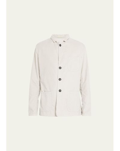 Massimo Alba Corduroy Jacket With Patch Pockets - Natural