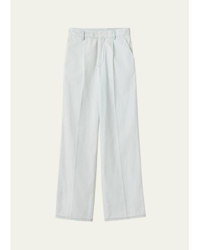 Miu Miu Wide-leg Chambray Denim Jeans - White