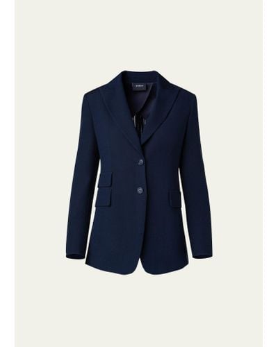 Akris Percival Single-breasted Seersucker Jacket - Blue