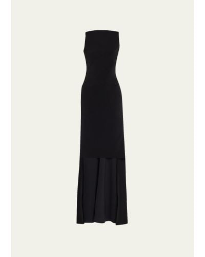 Balenciaga High-low Bi-stretch Gown - Black