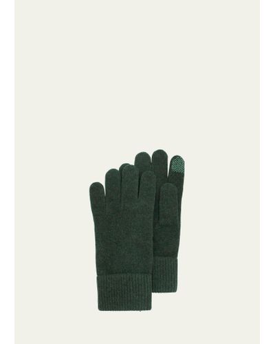Bergdorf Goodman Cashmere Touchscreen Gloves - Green