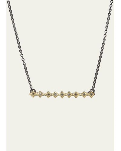 Armenta Old World Diamond Crivelli Bar Necklace - Natural