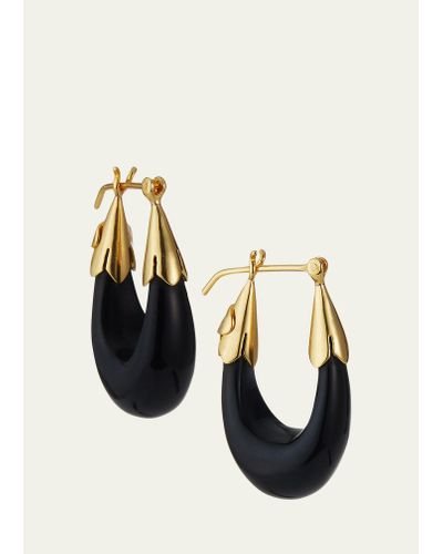 Gas Bijoux Ecume Huggie Earrings - Black