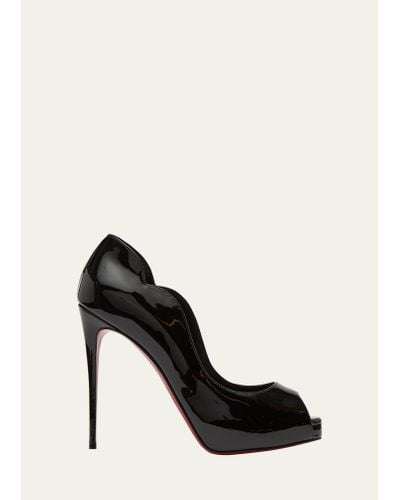 Christian Louboutin Hot Chick Patent Red Sole Pumps - Black