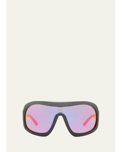 Moncler Franconia Black Acetate Shield Sunglasses - Multicolor