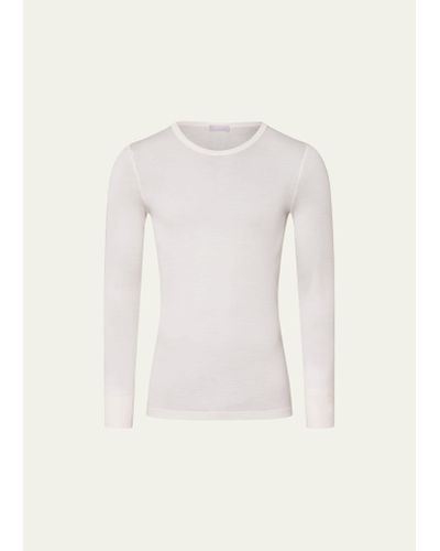 Hanro Woolen Silk Long-sleeve Shirt - Natural