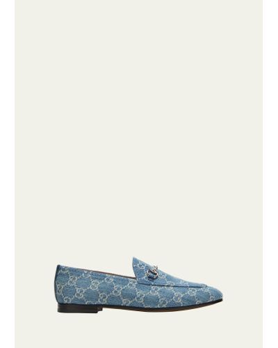 Gucci Jordaan Monogram Denim Loafers - Blue