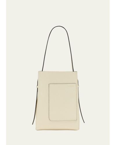 Valextra Small Leather Bucket Bag - Natural