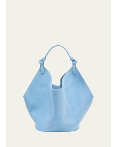 Khaite Lotus Mini Suede Handbag - Blue