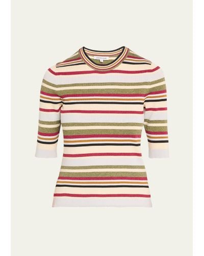 Veronica Beard Kavya Striped Sweater - Natural