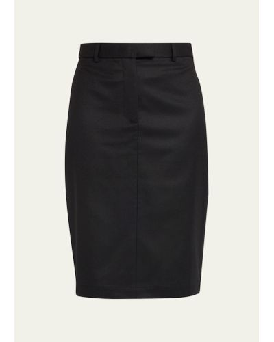 Officine Generale Auberie Wool Midi Skirt - Black
