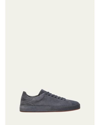 Loro Piana Nuages Suede Low-top Sneakers - White