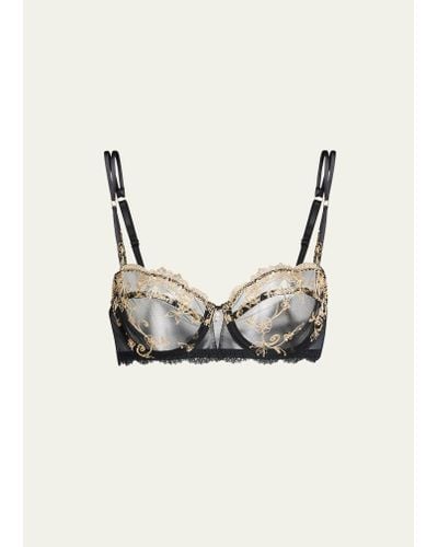 Lise Charmel Floral-embroidered Two-part Demi Bra - Natural
