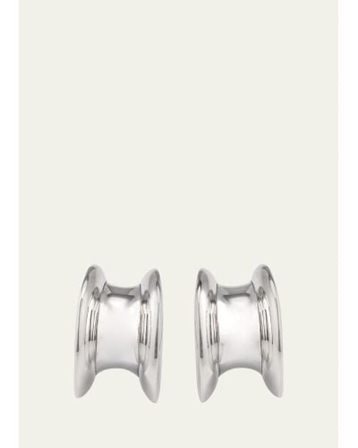 Bottega Veneta Sterling Silver Hoop Earrings - Natural