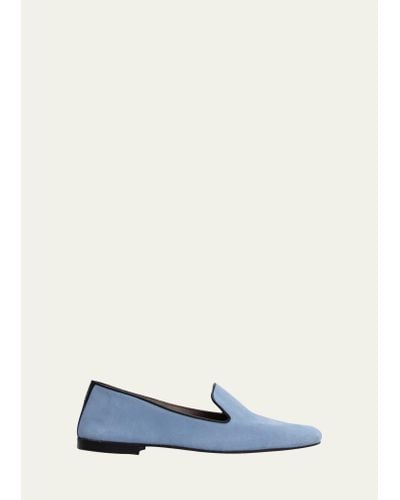 Wales Bonner Suede Classic Slip-on Loafers - Blue