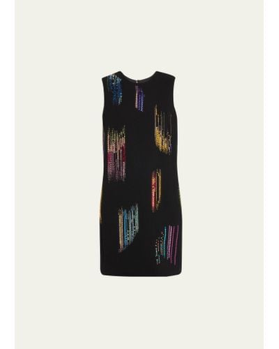 Libertine Fwb Shift Dress With Multicolor Crystal Detail - Black
