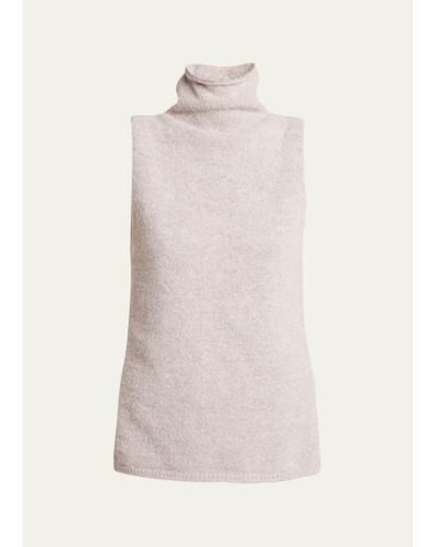 Proenza Schouler Lily Sleeveless Turtleneck Sweater - Natural