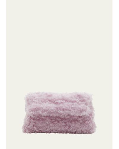 Dries Van Noten Faux-fur Clutch Bag - Pink