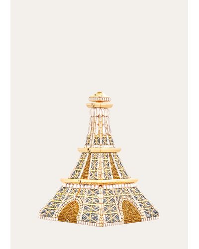 Judith Leiber Eiffel Tower Crystal Clutch Bag - Natural