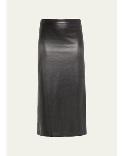 Alice + Olivia Maeve Vegan Leather Slip Skirt - Black
