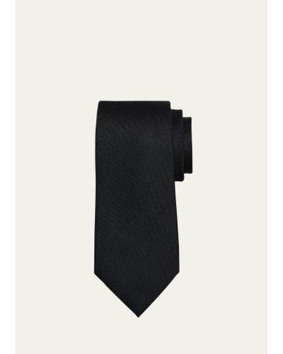 Charvet Micro-jacquard Silk Tie - Black