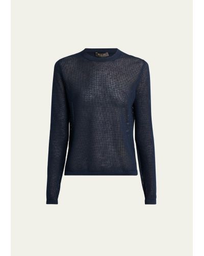Loro Piana Port Douglas Open-knit Cashmere Sweater - Blue