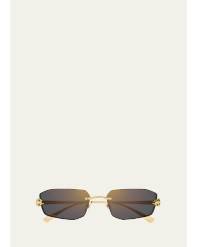 Cartier Rimless Metal Cat-eye Sunglasses - Natural