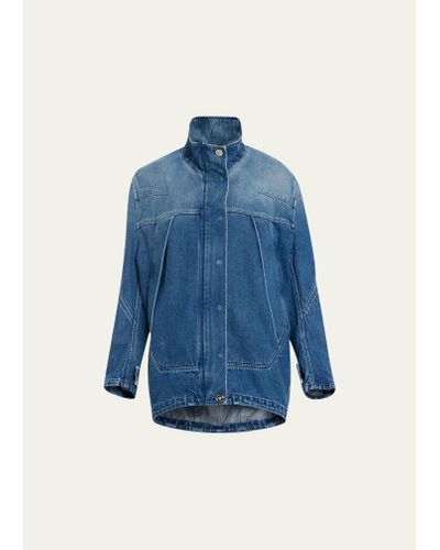 Versace Denim Jacket With Special Compound - Blue
