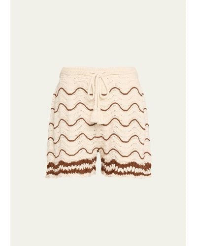 Cara Cara Aicha Drawstring Crochet Shorts - Natural