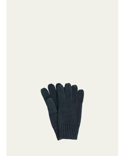 Bergdorf Goodman Wool Touchscreen Gloves - Blue