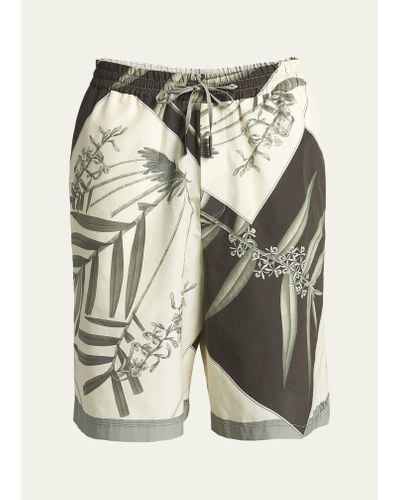 Loewe Botanic Printed Shorts - Metallic