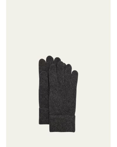 Bergdorf Goodman Cashmere Touchscreen Gloves - Black