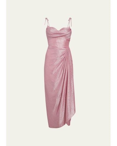 Rosie Assoulin Sarong But So Right Cowl-neck Dress - Pink