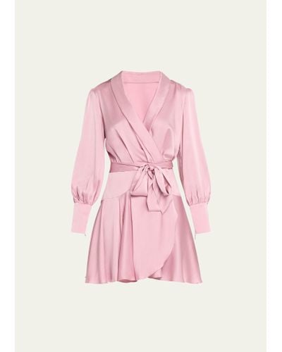 Zimmermann Silk Wrap Mini Dress - Pink
