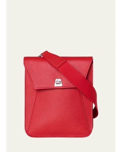 Akris Anouk Small Leather Messenger Bag - Red