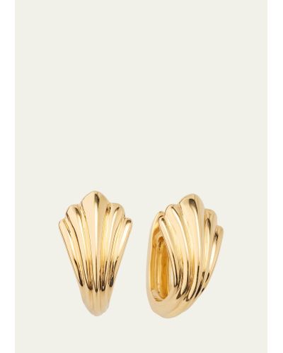 Lizzie Mandler 18k Yellow Gold Fluted Huggie Earrings - Natural